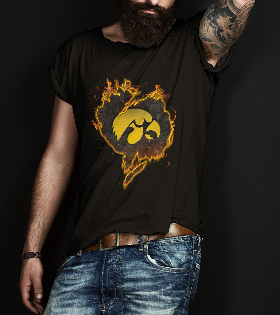 Love Hawkeyes Flaming T-Shirt