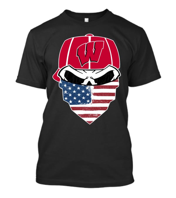 Badgers Skuls W Bandana American Flag T-Shirt