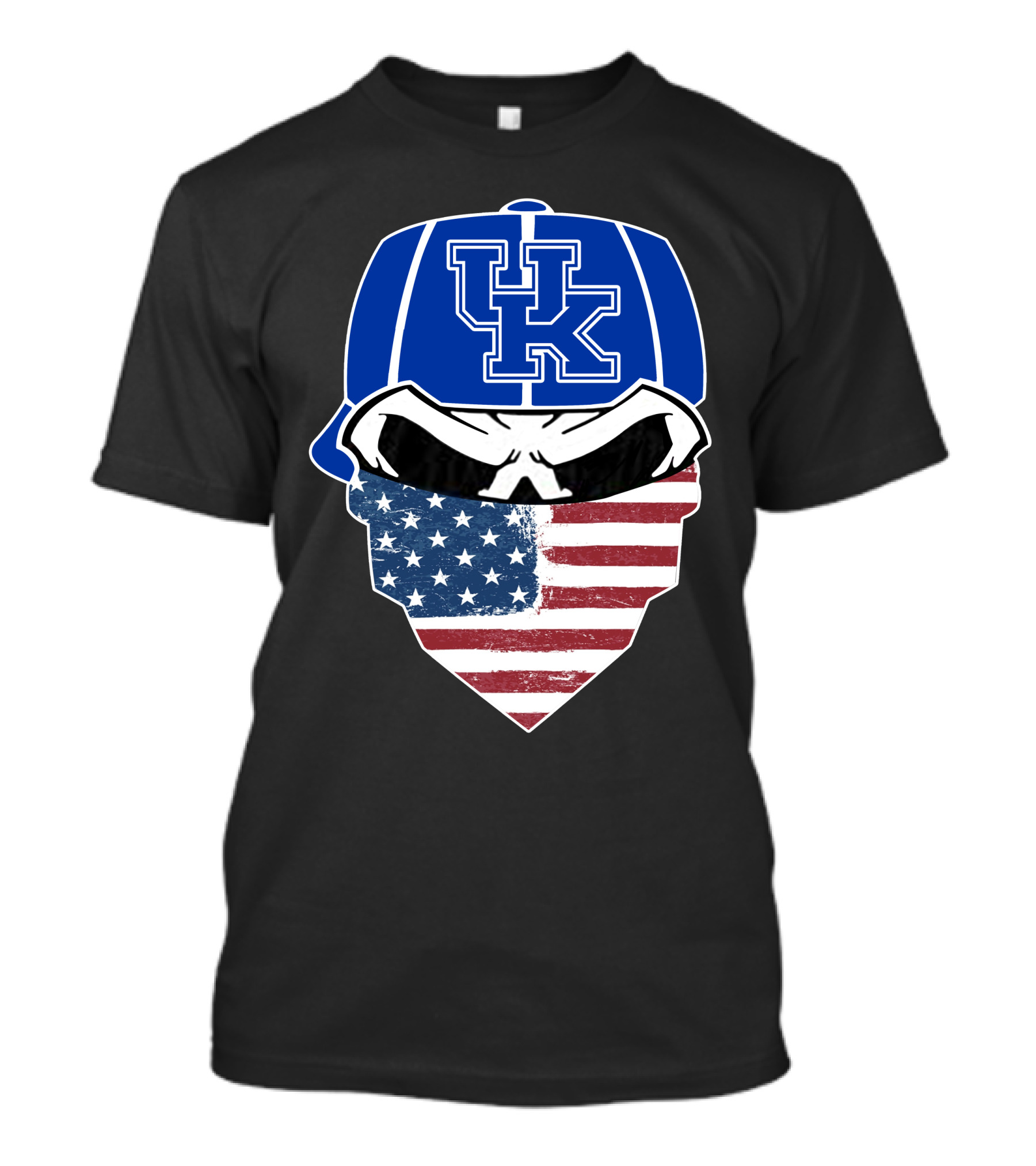 Kentucky Wildcats Skulls UK Flag Bandana Hat T-Shirt