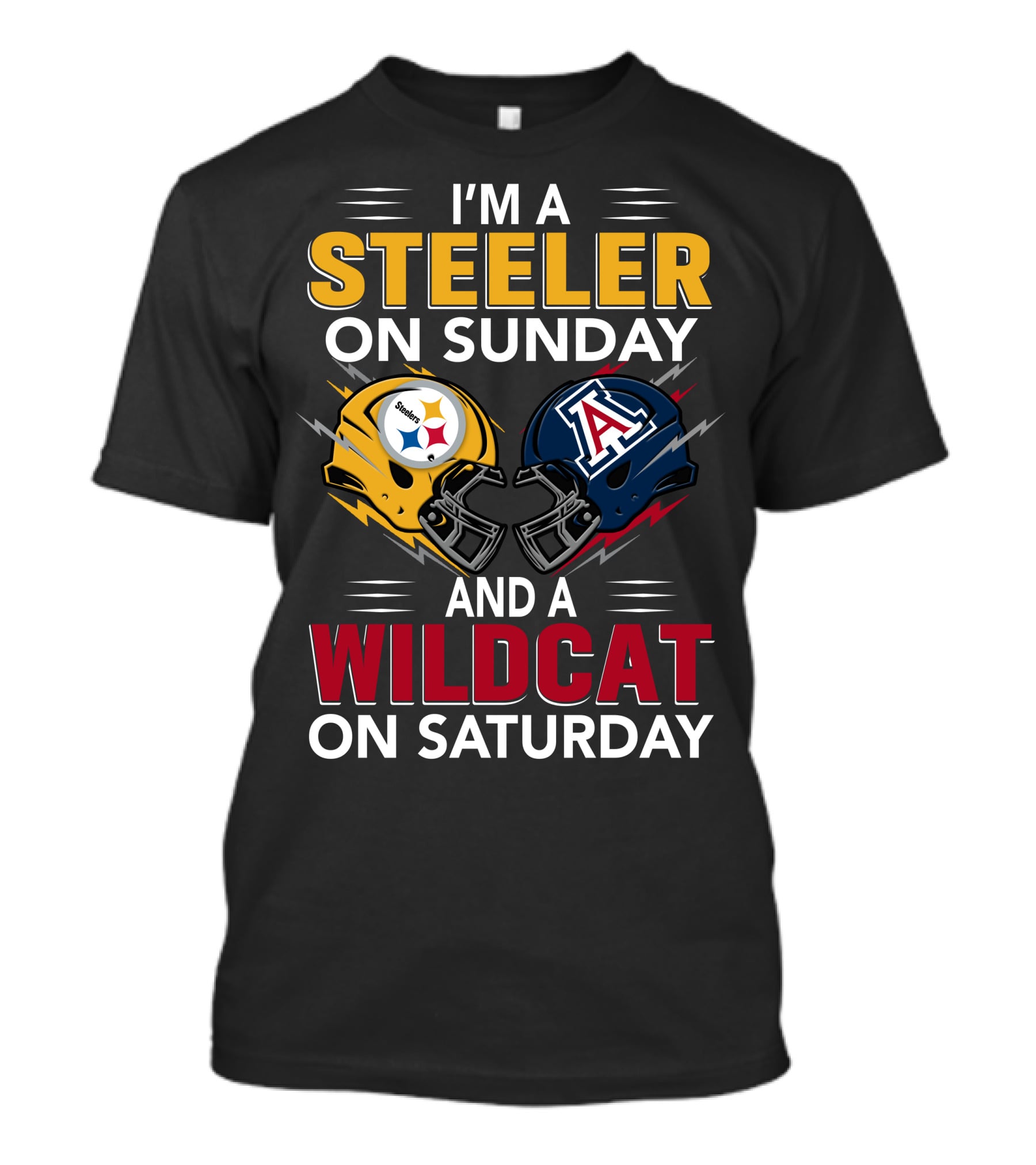 I'm A Steeler On Sunday And A Wildcat On Saturday Helmet Clash T-Shirt