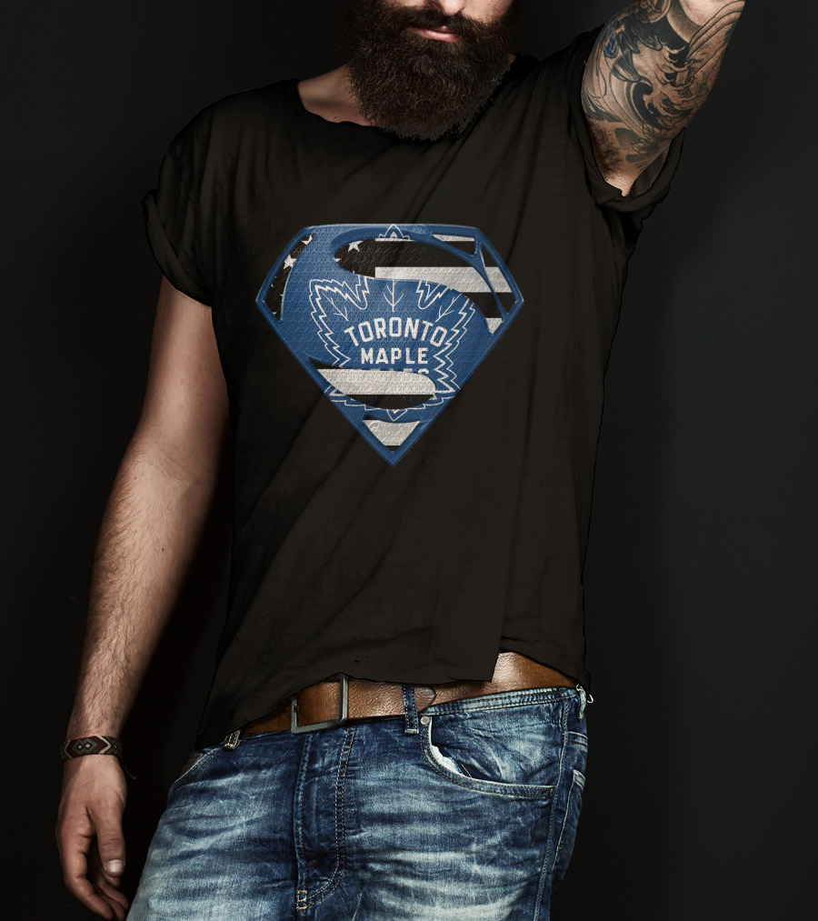 Toronto Maple Leafs Superman Logo Hybrid T-Shirt