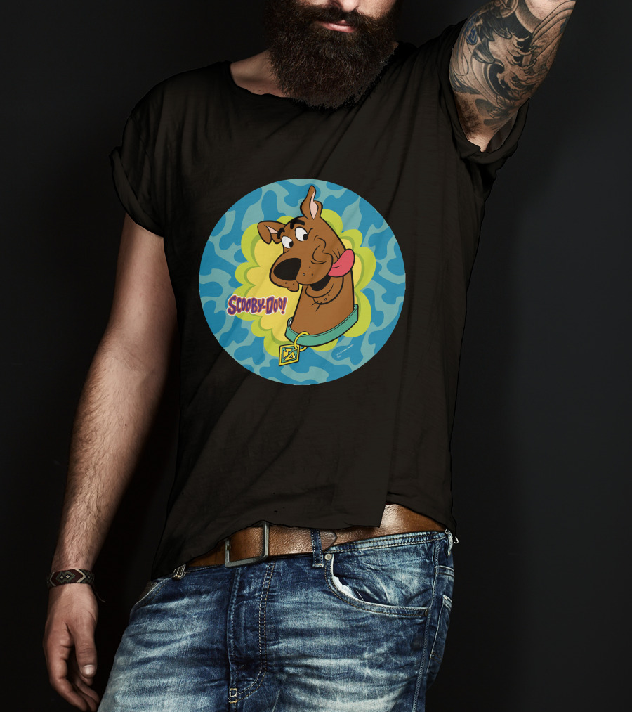 Scooby-Doo Winking Face In Blue And Green T-Shirt