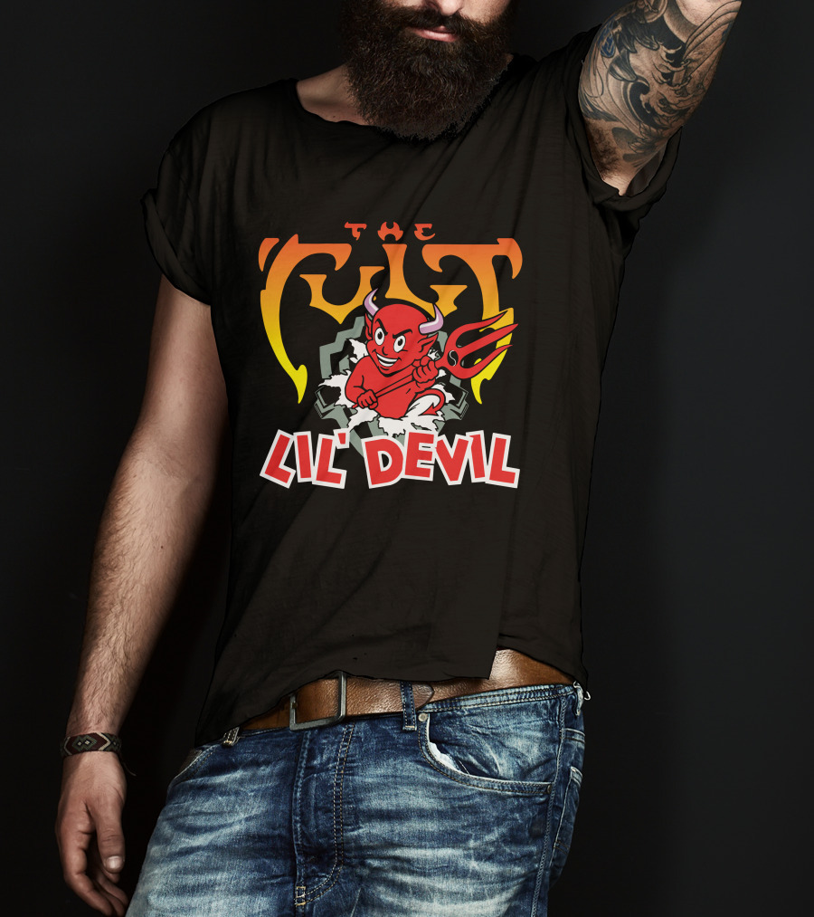The Cult Lil' Devil Iconic Red Character With Pitchfork T-Shirt