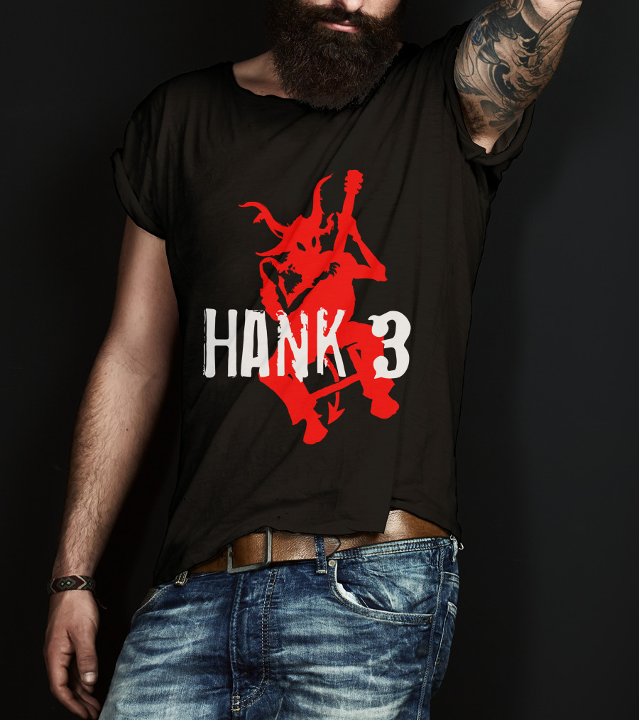 Hank 3 Red Devil Playing Guitar T-Shirt