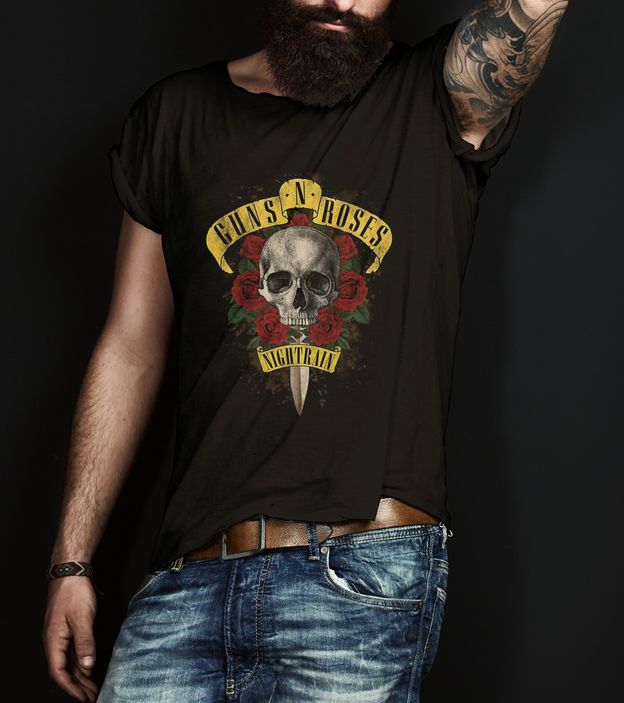 Guns N' Roses Nightrain Skull Roses T-Shirt