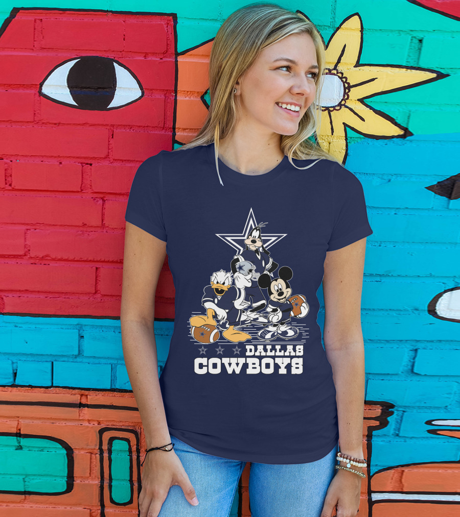 Dallas Cowboys Mickey Donald Goofy Football Team T-Shirt