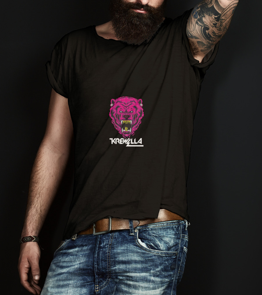 Krewella Fierce Neon Bear Head T-Shirt