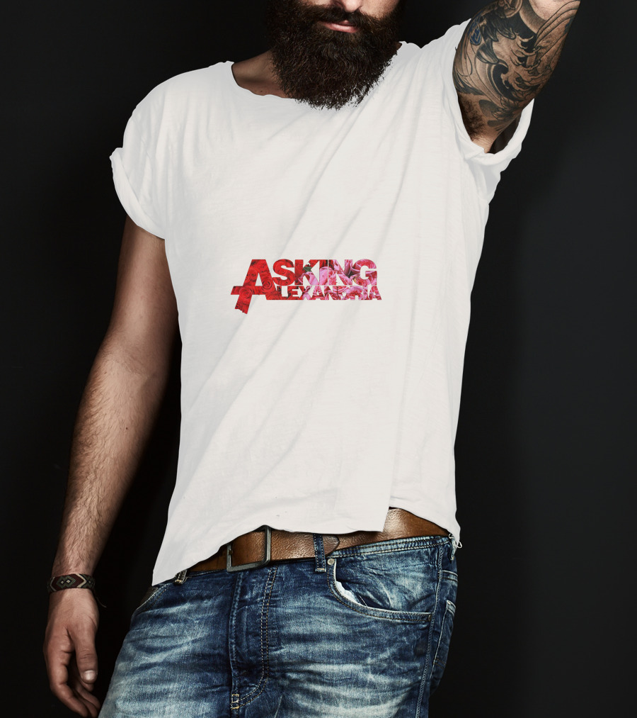 Asking Alexandria Floral Red And Pink Logo Roses T-Shirt