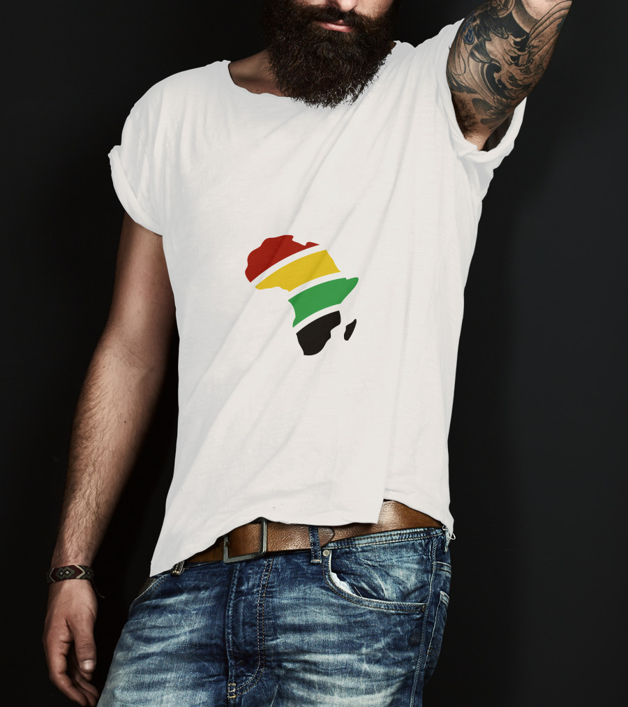 African Map Red Yellow Green Black T-Shirt