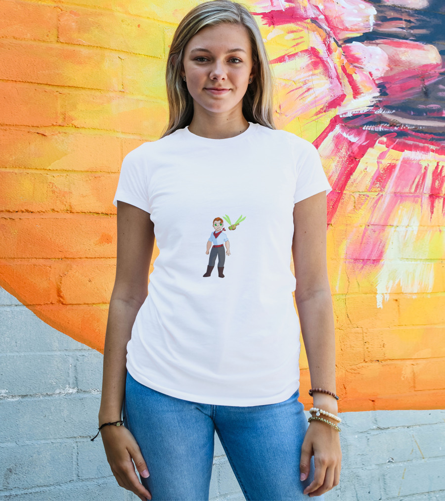 Jatie Fit Character With Flying Creature Sidekick Adventure T-Shirt