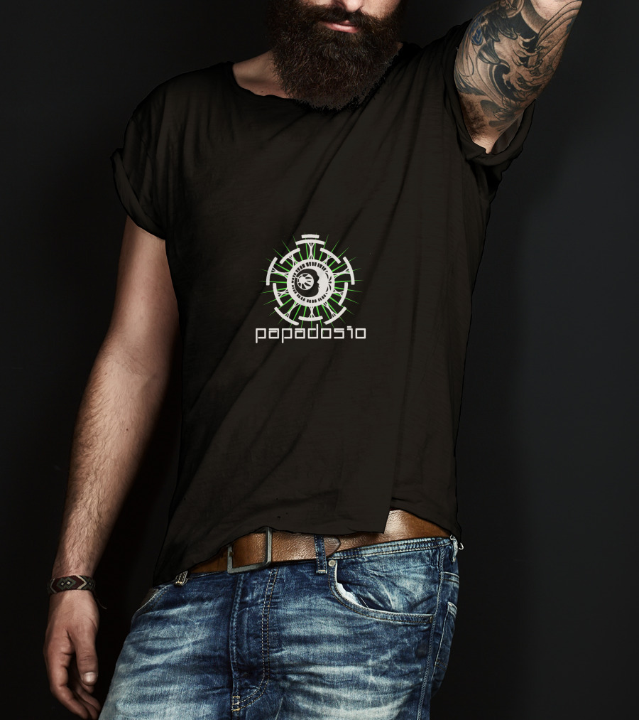 Papadosio Circular Gear Symbol With Green Accents T-Shirt