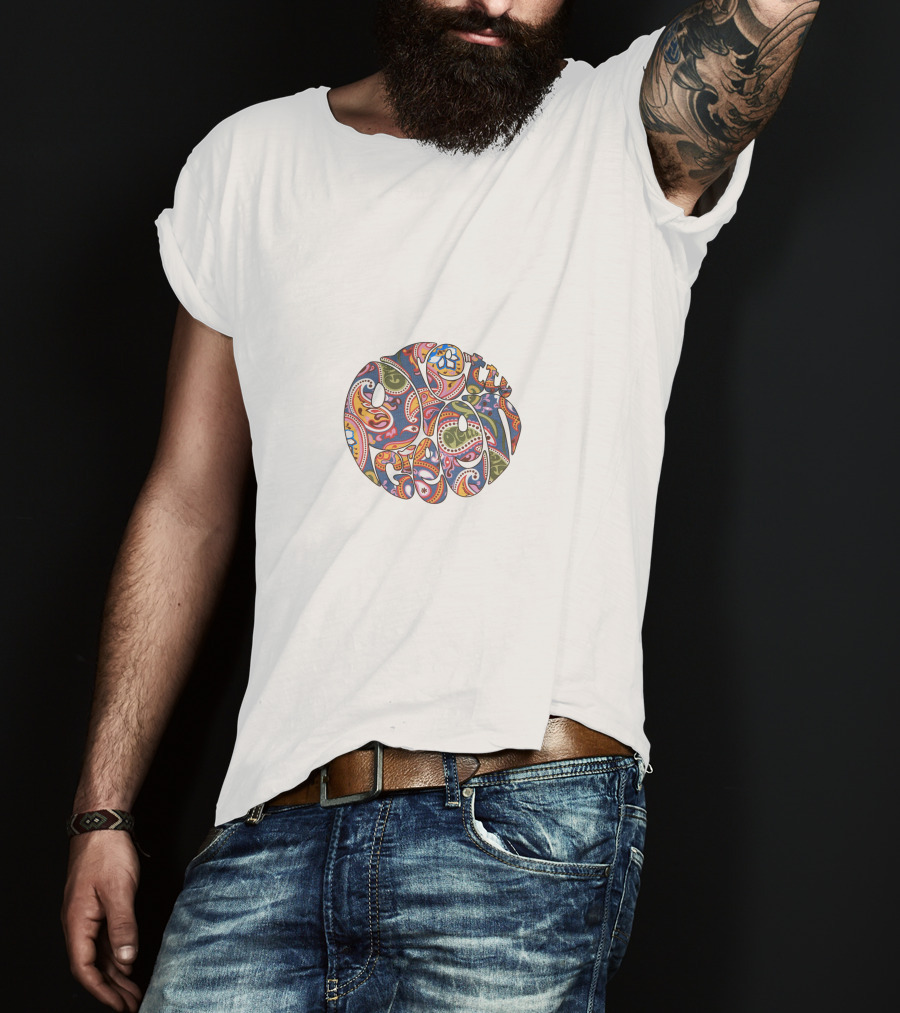 Peace Paisley Round Multicolor T-Shirt