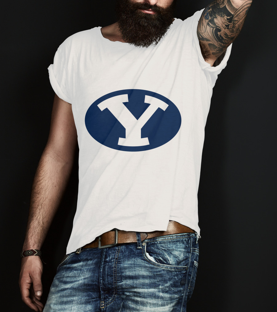 Brigham Young Cougars Y Logo Blue Oval T-Shirt