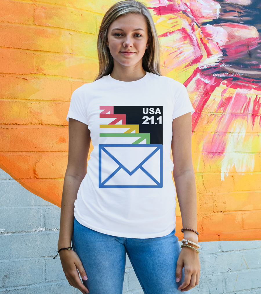 USA 21.1 Envelope Crop Top USPS Merch T-Shirt
