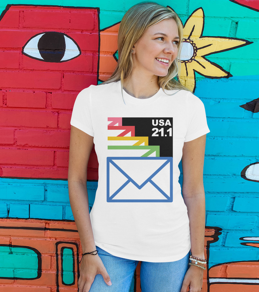 USA 21.1 Envelope Crop Top USPS Merch T-Shirt