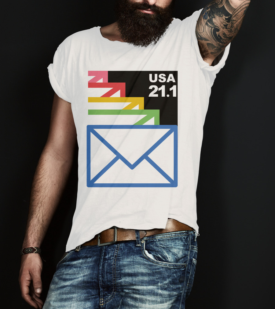 USA 21.1 Envelope Crop Top USPS Merch T-Shirt