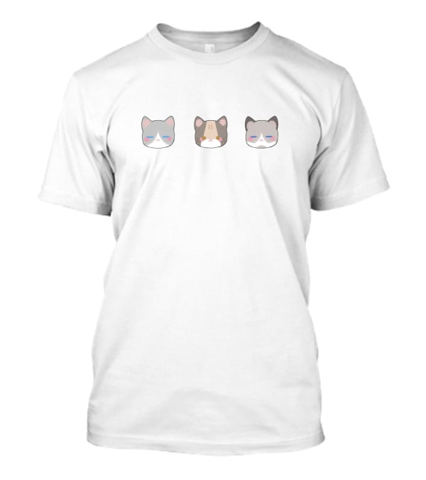 Natsumiii Merch Cat Faces Trio T-Shirt