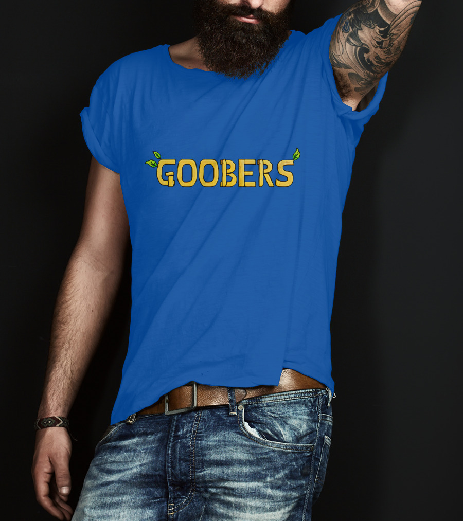 GOOBERS Nature Inspired Typography With Leaves T-Shirt