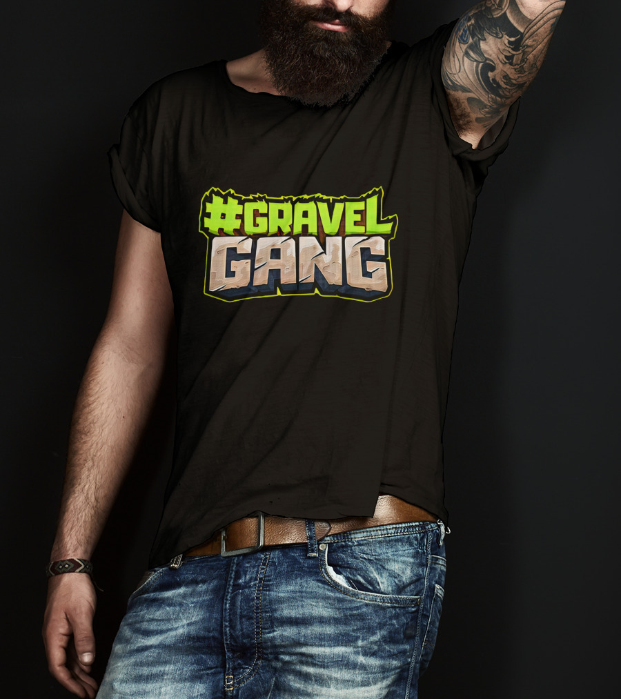 Boomer Merch Gravel Gang #Gravel Gang Stone Text T-Shirt