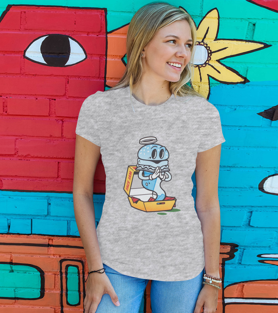 Shop Face Jam Merch Store FaceJamPod Cartoon Pizza Box Character T-Shirt