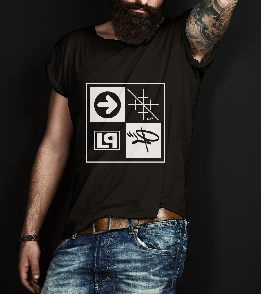 Linkin Park Merch HT20 Box Logo Arrow Grid LP Symbol Quadrant T-Shirt
