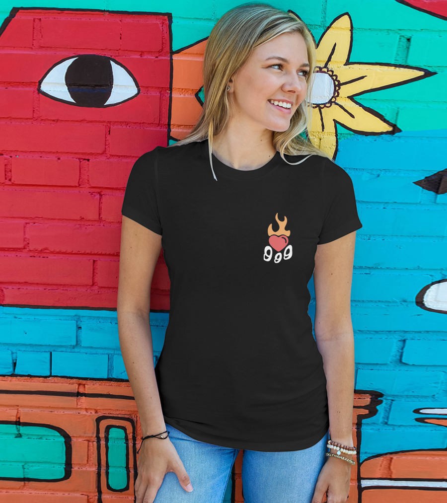 999 Club Flaming Heart Logo Juice Wrld Merch Store T-Shirt