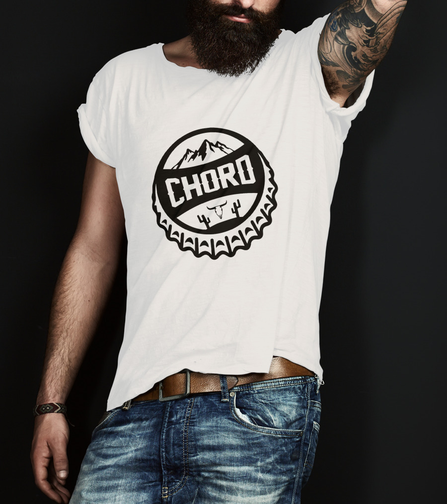 Country Chord Shop Mountain Bottle Cap With Bullhead And Cactus T-Shirt