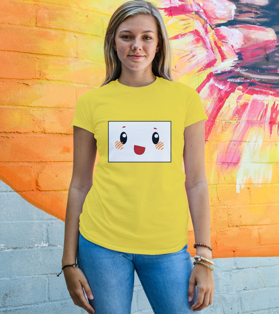Shop Lankybox Merch Store Boxy Kawaii Face Yellow T-Shirt