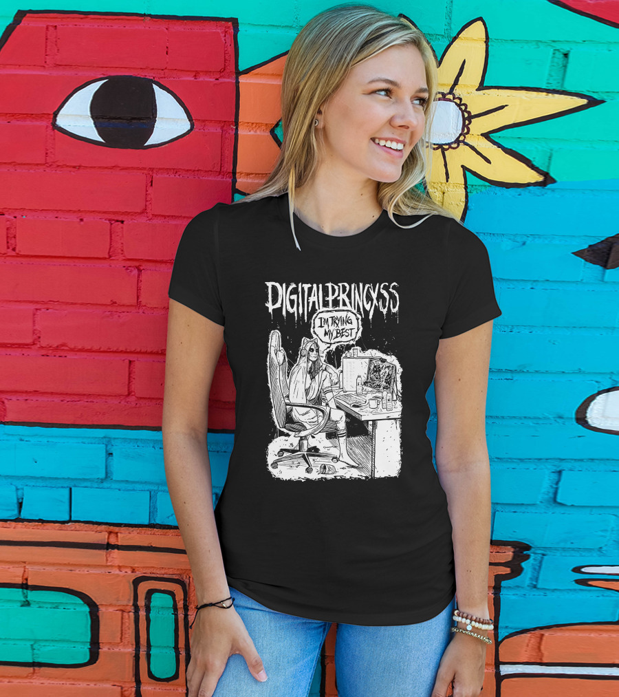 DIGITALPRINCXSS I'M TRYING MY BEST Gaming Setup T-Shirt