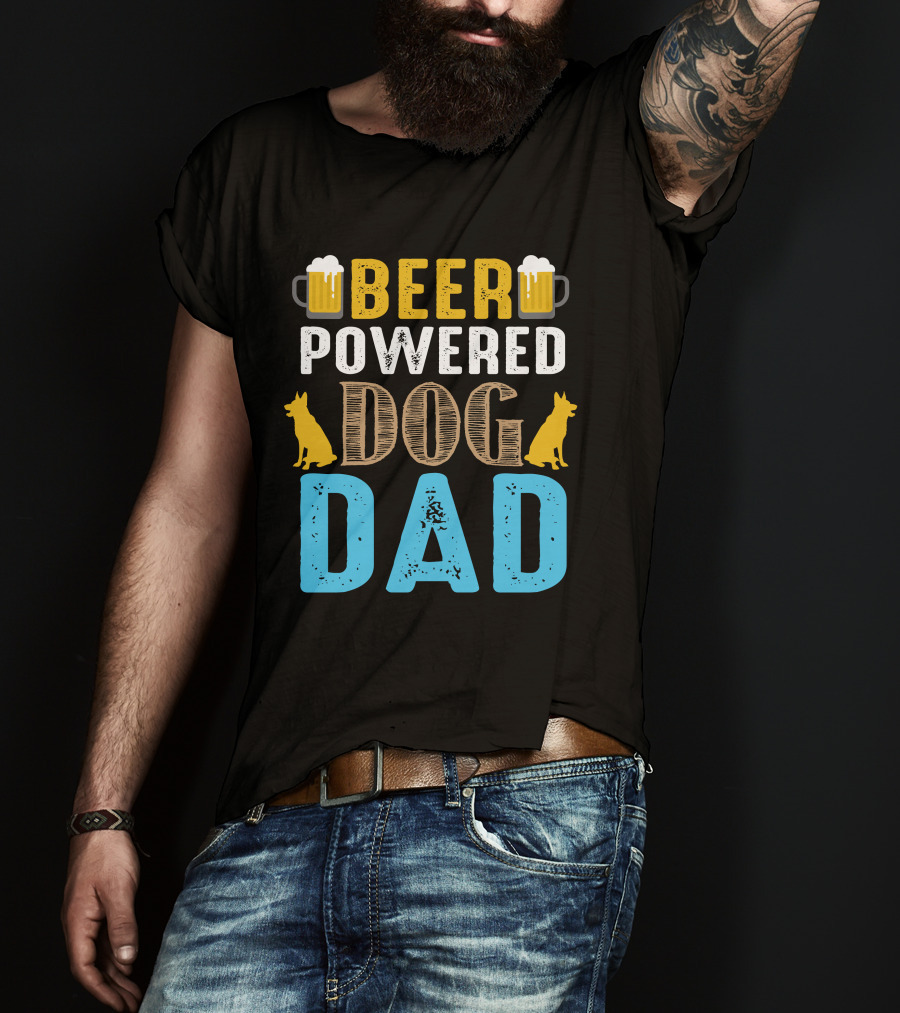 BEER Powered Dog Dad T-Shirt