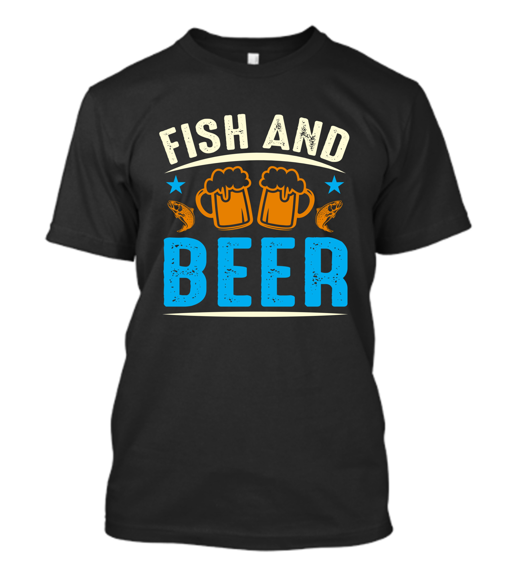 Fish And Beer Mugs With Fish And Stars T-Shirt