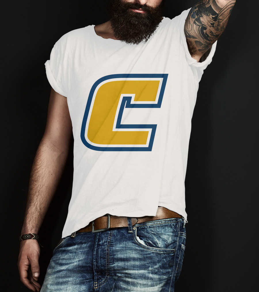 Chattanooga Mocs Large Yellow C Logo Collegiate Sports Emblem T-Shirt
