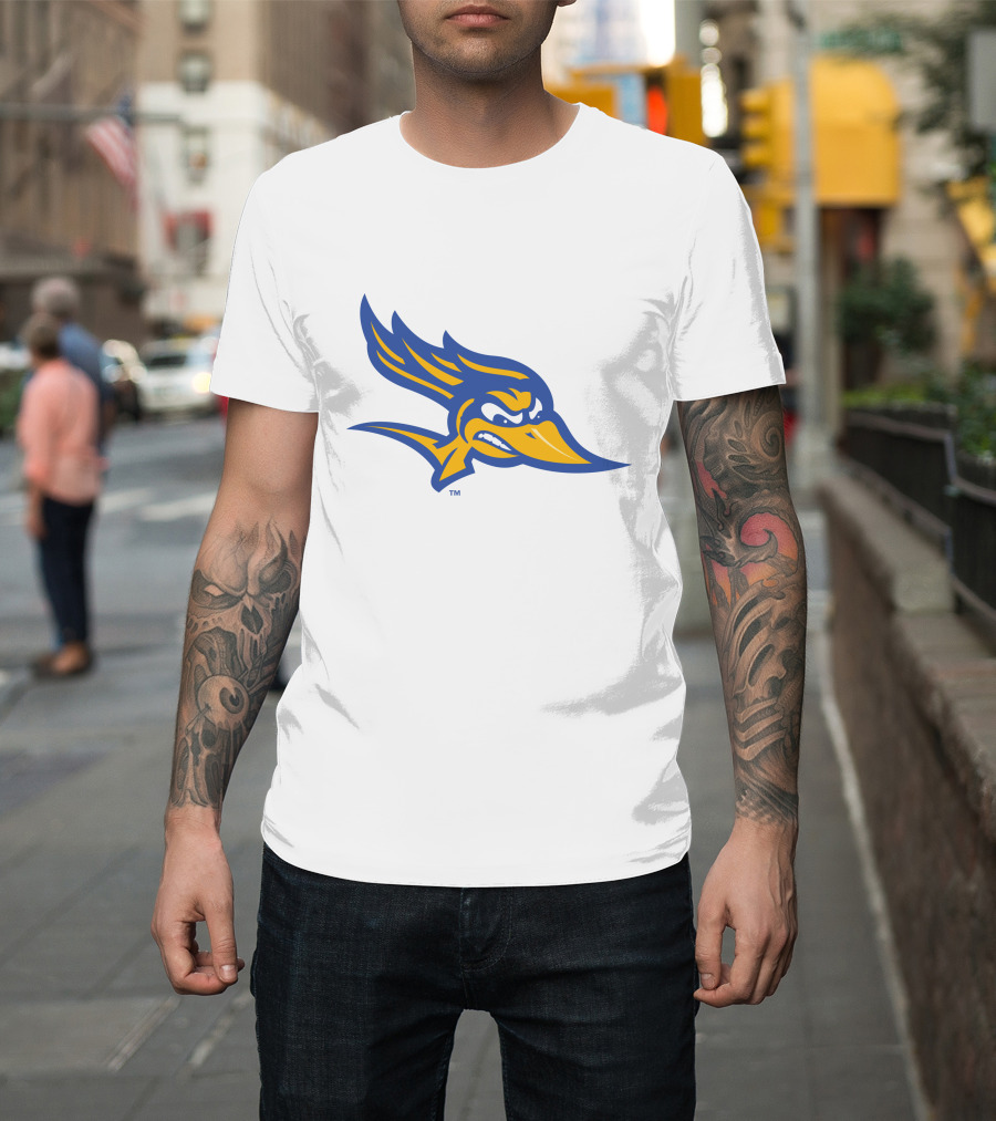 CSU Bakersfield Roadrunners Logo Blue And Gold Bird Head T-Shirt