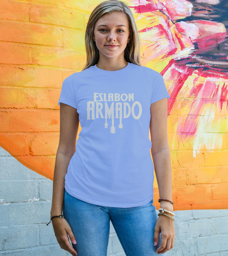 Eslabon Armado Guitar Typography T-Shirt