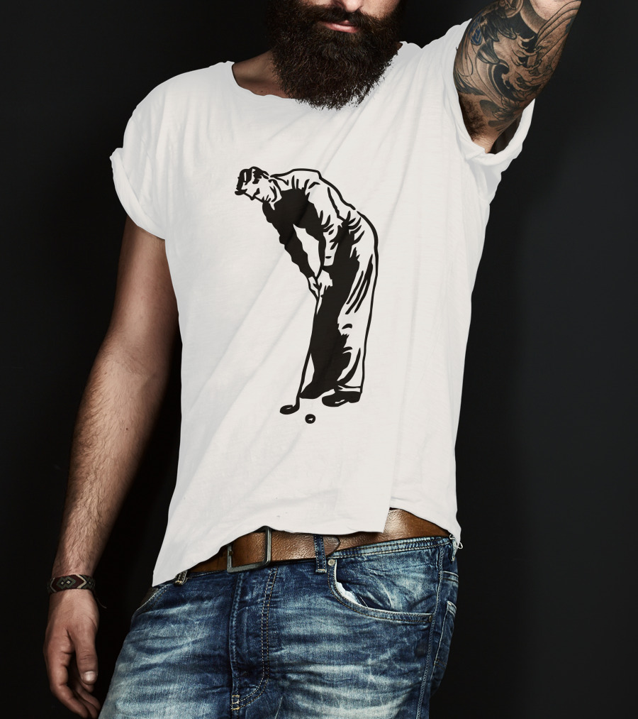 Jack Nicklaus Yellow Golfer Silhouette On Orange T-Shirt