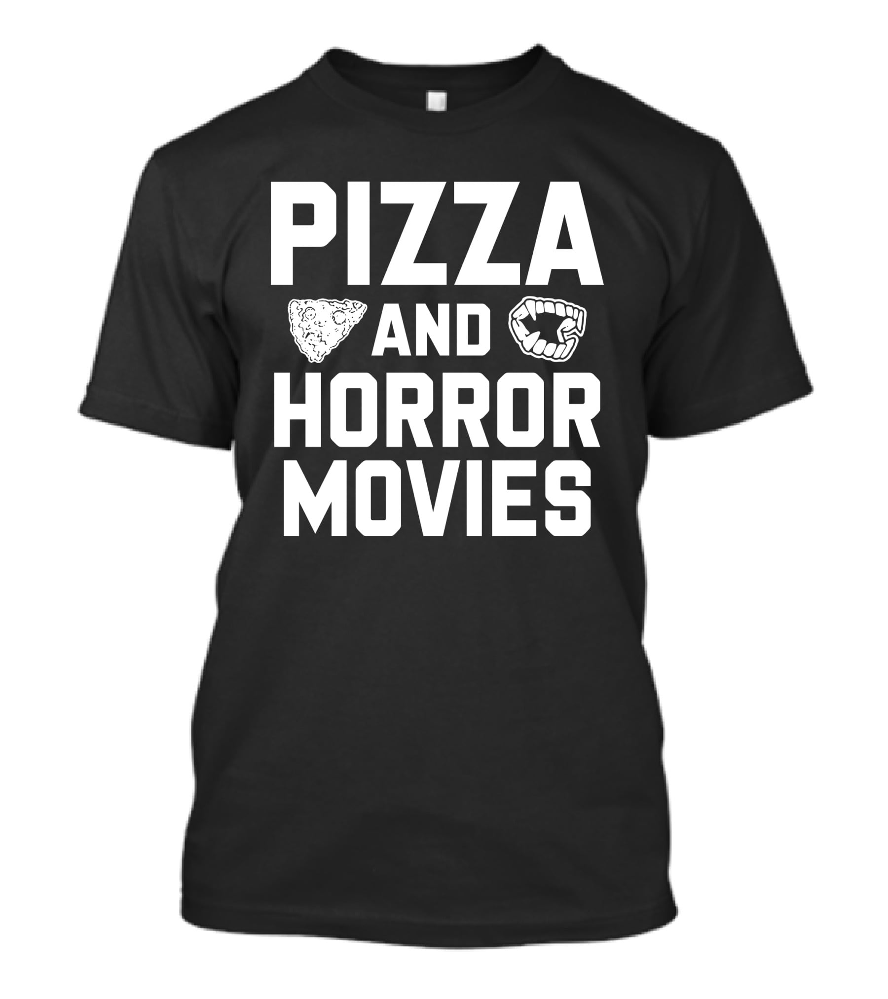Pizza And Horror Movies Fang Icon Horror Merch T-Shirt