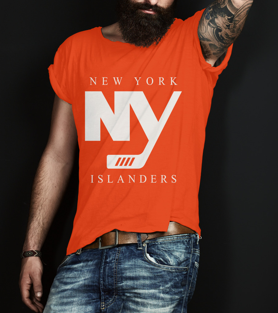 New York Islanders NY Hockey Text Stamp T-Shirt