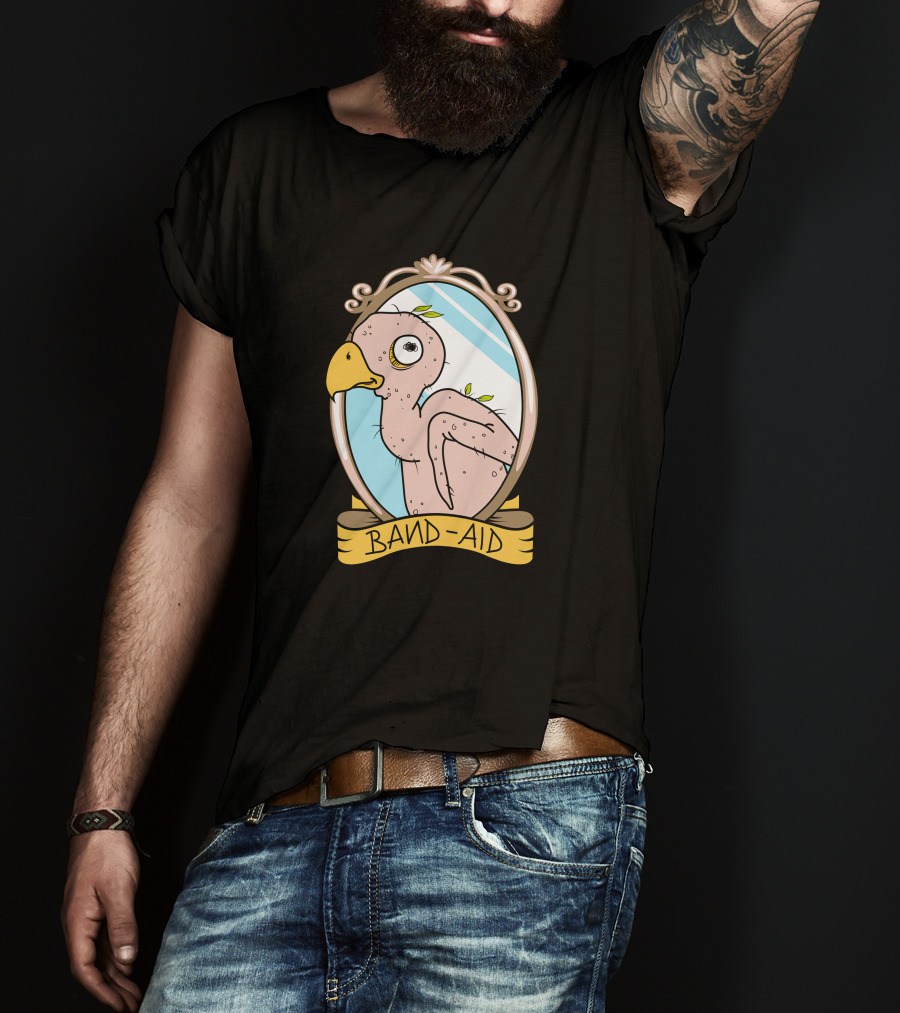 Leigh Mcnasty Merch Band-Aid Quirky Bird Frame T-Shirt
