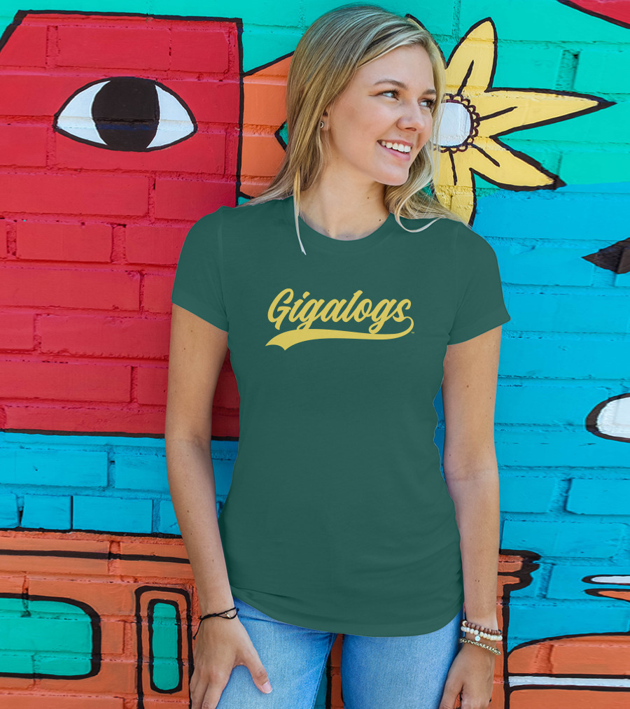 Gigalogs Classic Script Yellow T-Shirt