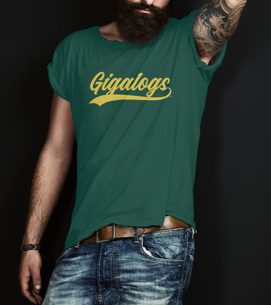 Gigalogs Classic Script Yellow T-Shirt