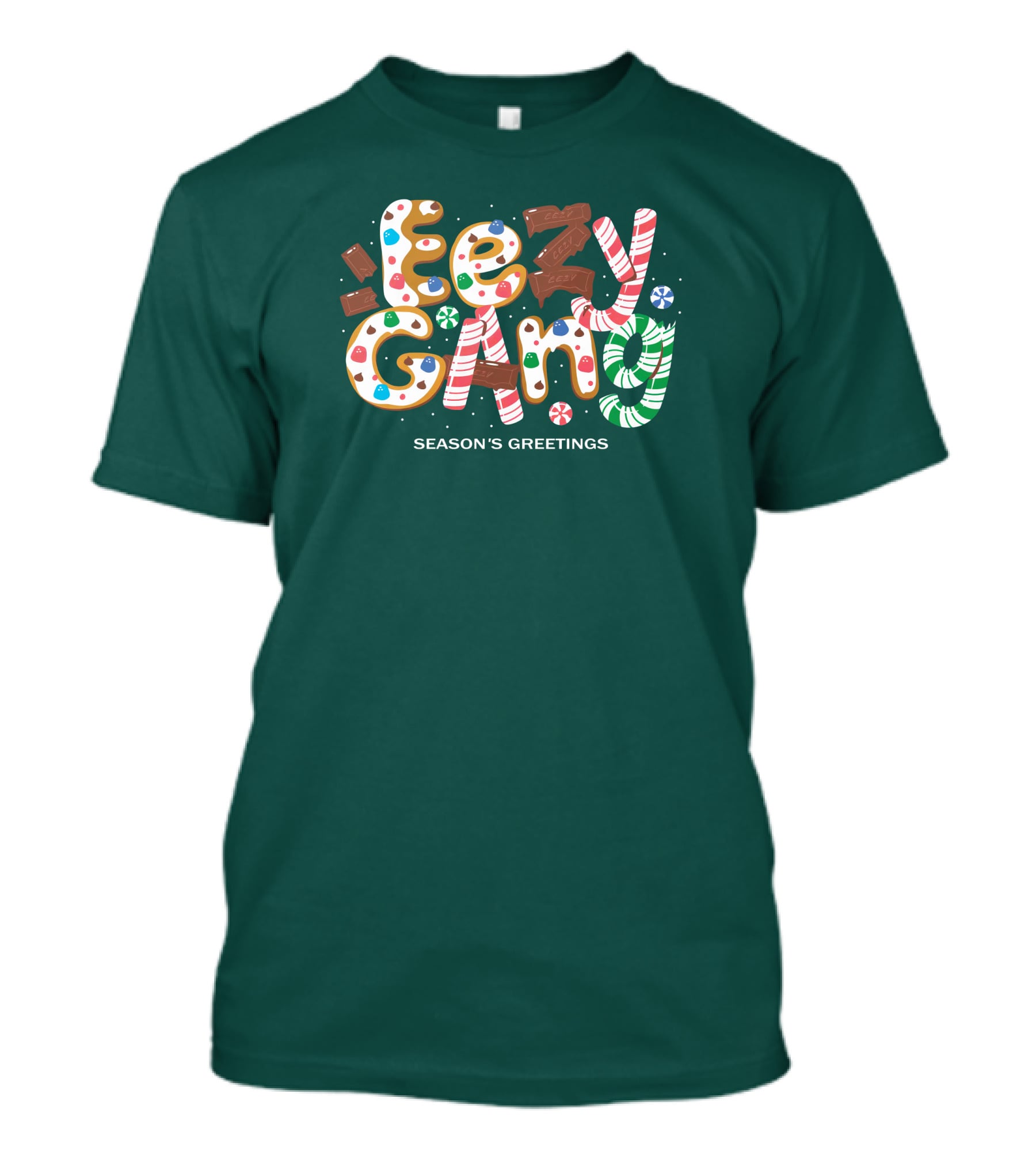 Yeezy Gang Festive Holiday Cookie Lettering T-Shirt
