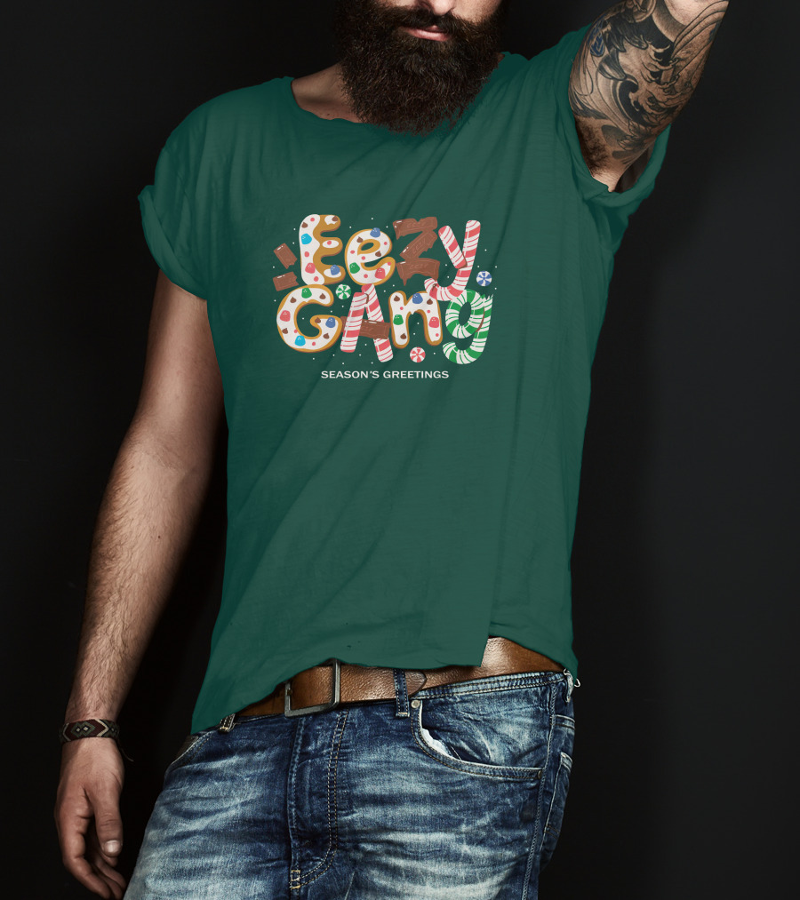 Yeezy Gang Festive Holiday Cookie Lettering T-Shirt