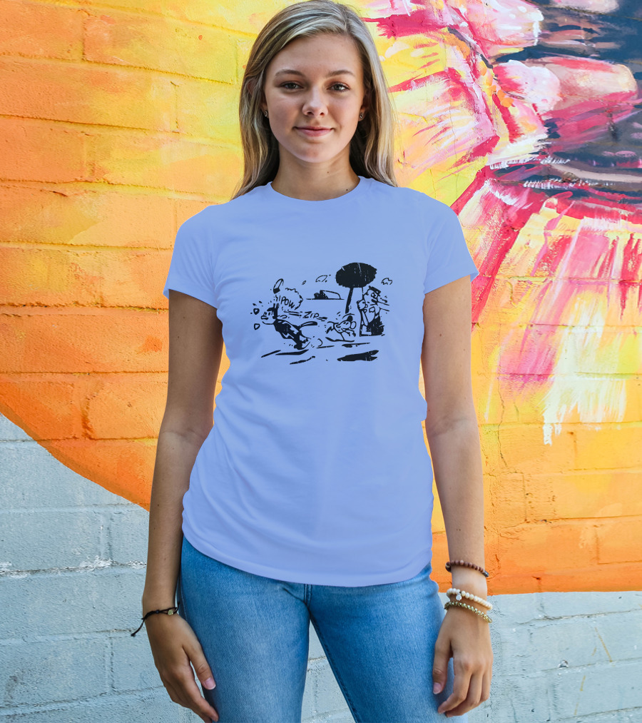 Krazy Kat Jules Pow Zip Comic Scene T-Shirt