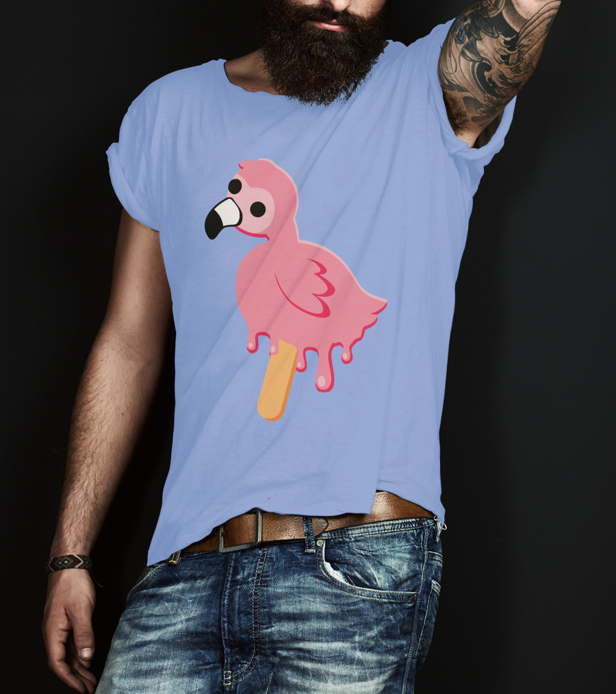 Flamingo Popsicle Melting Drip T-Shirt