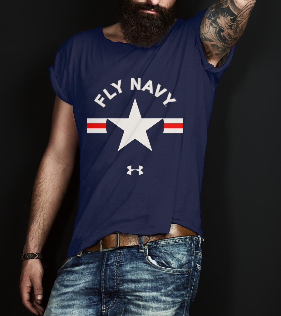 FLY NAVY Under Armour White Star Red Stripes T-Shirt