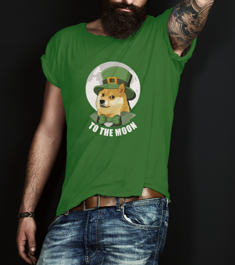 TO THE MOON Doge Leprechaun T-Shirt