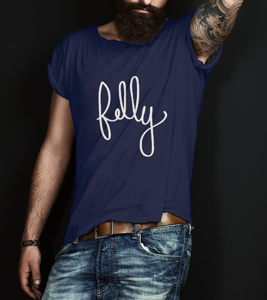 Felly Handwritten Script Navy T-Shirt