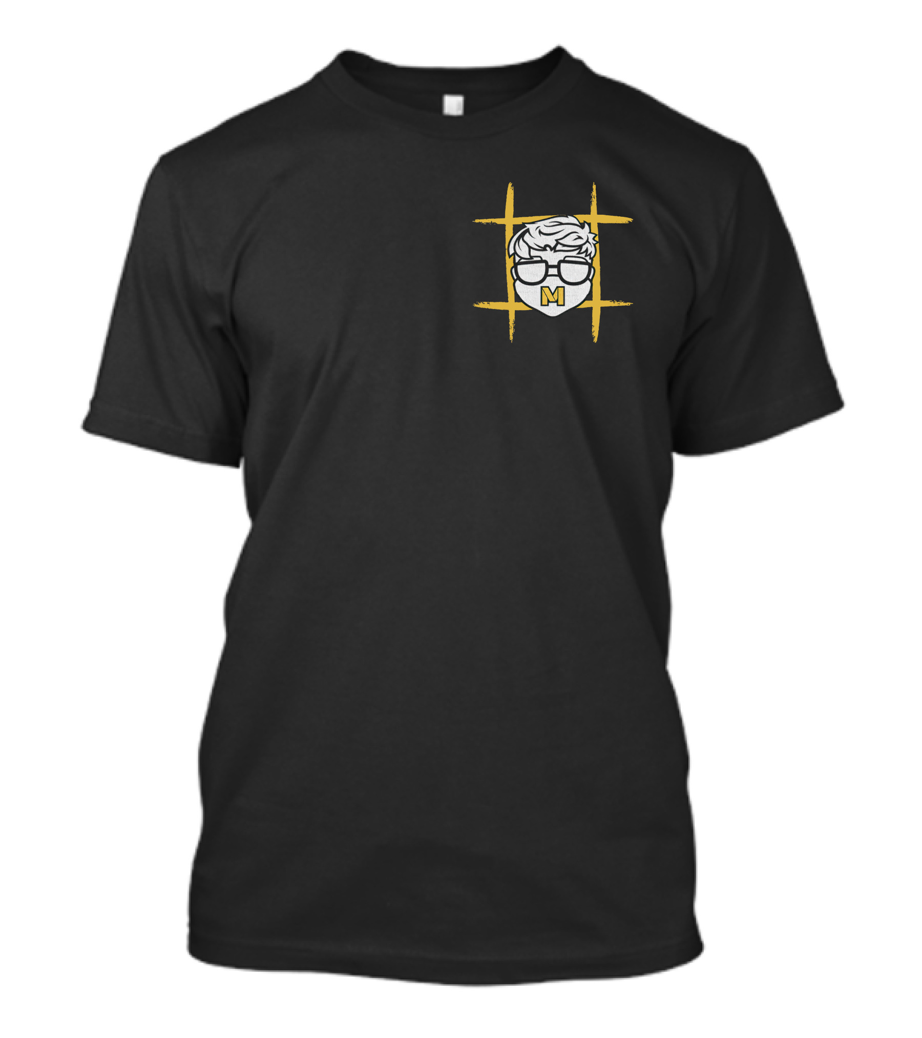 MeatyMarley Clothing Line M Logo With Hair And Glasses T-Shirt