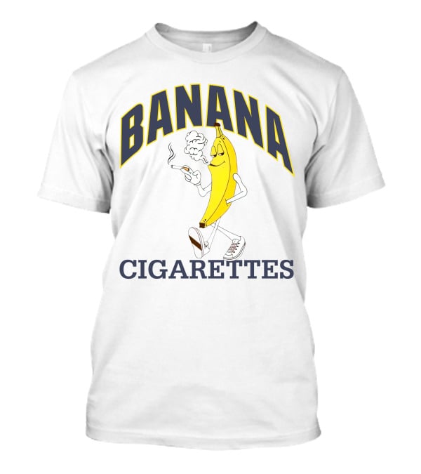 BANANA CIGARETTES Smoky Cartoon Character Smoking Banana T-Shirt