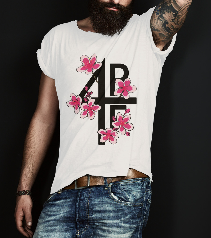 4PF Cherry Blossom Floral Motif T-Shirt